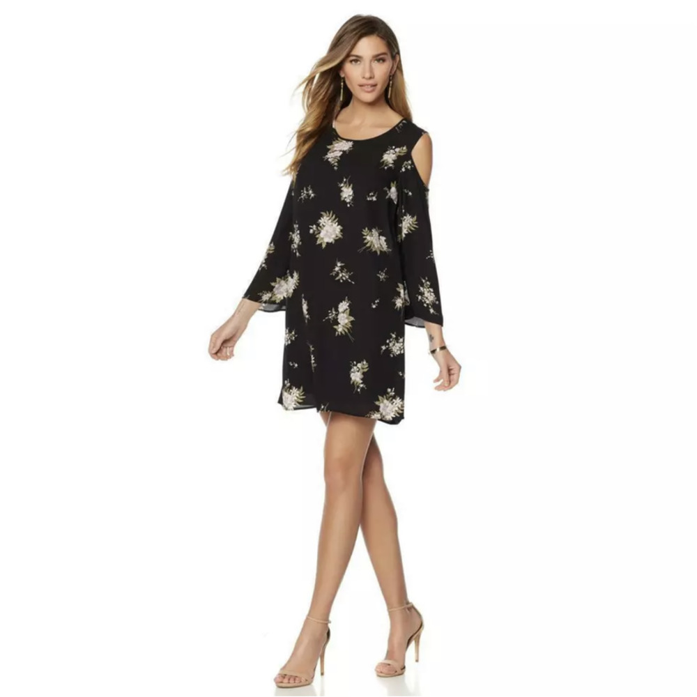 G by Giuliana |  Printed Cold Shoulder Dress